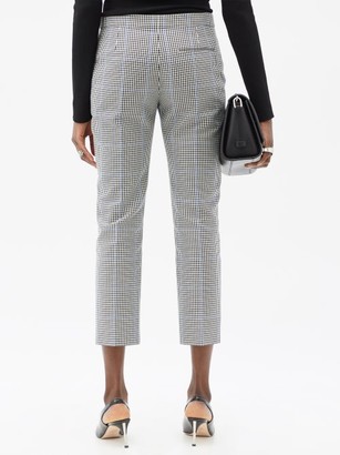 Alexander McQueen Prince Of Wales-check Cropped Trousers - Grey Multi