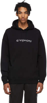 Givenchy Black Hand-Embroidered Logo Hoodie