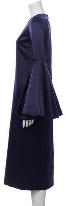 Ellery Silk Midi Length Dress Blue