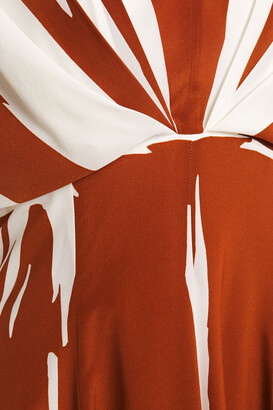 Paul Smith Pleated Printed Silk Crepe De Chine Midi Dress