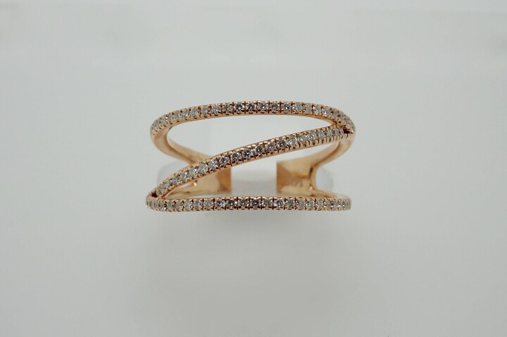 Etsy 14K Rose Gold Diamond Fashion Wide Band #1420