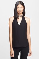 Thumbnail for your product : Haute Hippie Embellished Sleeveless Silk Blouse