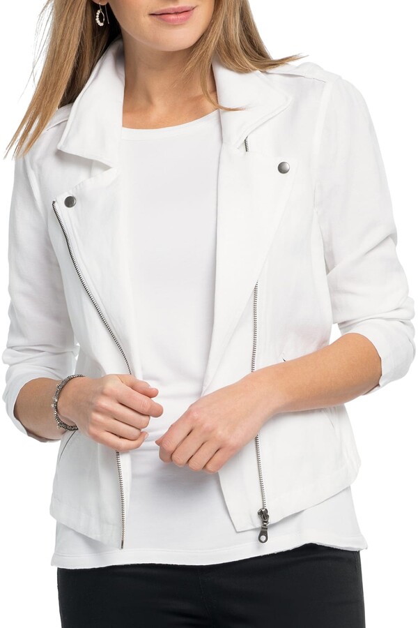 linen biker jacket
