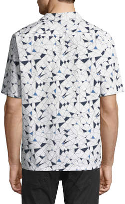 Theory Daze Geometric-Print Short-Sleeve Sport Shirt