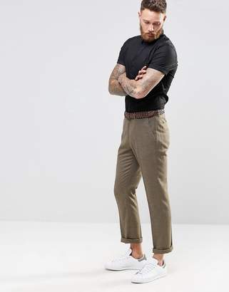 ASOS DESIGN Slim Suit Pants In Brown Tweed
