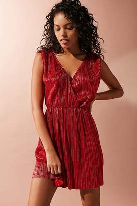 Oh My Love Shimmer Pleated Fit + Flare Dress
