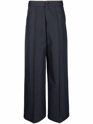 Societe Anonyme Embroidered-Code Detail Trousers