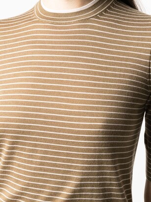 Loro Piana Striped Cashmere-Knit Top