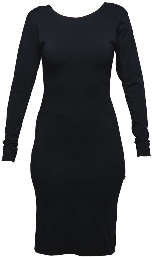 long sleeve tight black dress