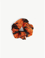 Thumbnail for your product : Ganni Graphic-print silk-blend hair scrunchie