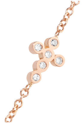 Ileana Makri Mini Cross 18-karat Rose Gold Diamond Necklace