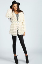 Thumbnail for your product : boohoo Nina Long Line Shaggy Faux Fur Coat