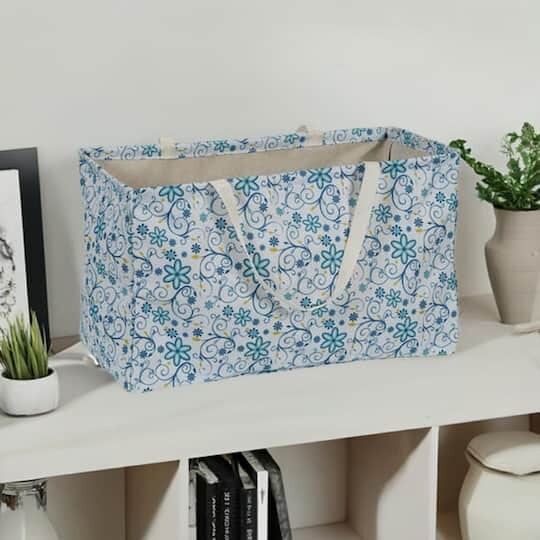 Household Essentials Krush® Blue Floral Canvas Tote