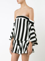Thumbnail for your product : Milly off-shoulders striped blouse - women - Polyester/Spandex/Elastane/Viscose - 4