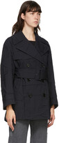 Thumbnail for your product : MM6 MAISON MARGIELA Navy Crushed Wool Trench Coat
