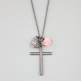 Thumbnail for your product : Full Tilt Rhinestone Cross/Heart/Flower Charm Necklace