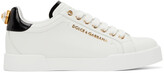 Thumbnail for your product : Dolce & Gabbana White & Black Pearl Portofino Sneakers