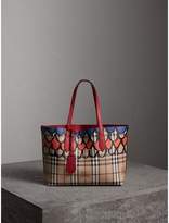 Thumbnail for your product : Burberry The Small Reversible Tote in Trompe L'oeil Print
