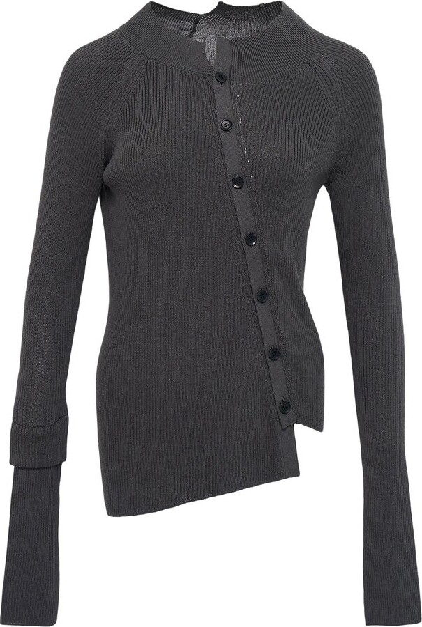 Y's Rib Twisted Front Open Cardigan