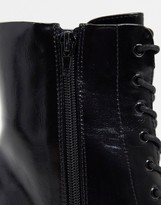 Thumbnail for your product : ASOS DESIGN Wide Fit Rylee square toe lace up boots in black
