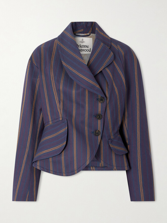 Vivienne Westwood Stormy Asymmetric Striped Cotton-blend Blazer - Purple