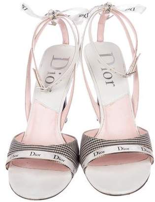 Christian Dior Logo Ankle-Strap Sandals