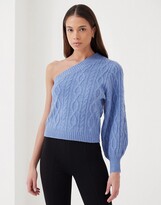 Thumbnail for your product : 4th & Reckless one shoulder cable knit jumper in blue