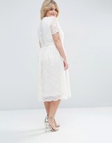 Thumbnail for your product : ASOS Curve CURVE Lace Crop Top Midi Dress