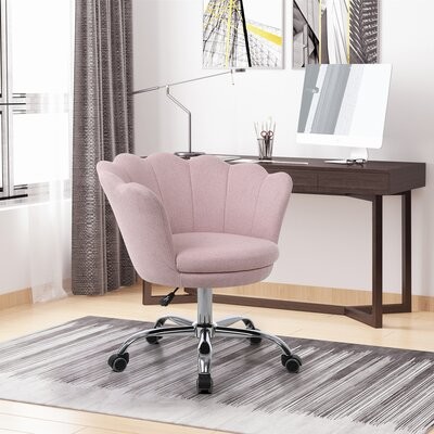 Everly Quinn Barrister Stainless Steel, Everly Vanity Swivel Chair