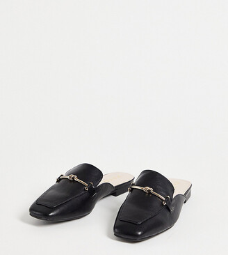 Raid Wide Fit Logan backless loafers in black