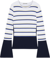 Thumbnail for your product : Autumn Cashmere Striped Stretch-knit Top