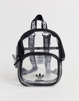 adidas clear backpack with black piping - ShopStyle