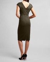 Thumbnail for your product : Express Cap Sleeve Twist Front Sheath Dress