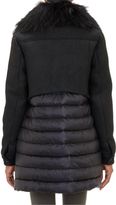 Thumbnail for your product : Moncler Fur-Collar Layered A-line Rindou Coat-Black
