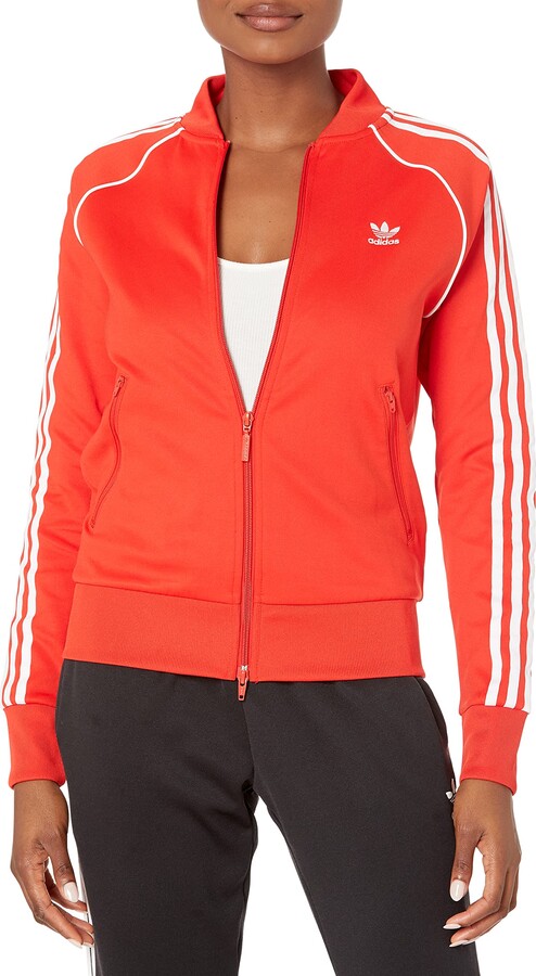 red adidas superstar jacket
