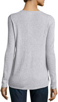 Thumbnail for your product : Design History Cashmere-Blend Zip-Detailed Sweater, Moonbeam Heather Gray