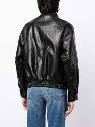 STUDIO TOMBOY Faux-Leather Baseball Blouson Jacket - ShopStyle