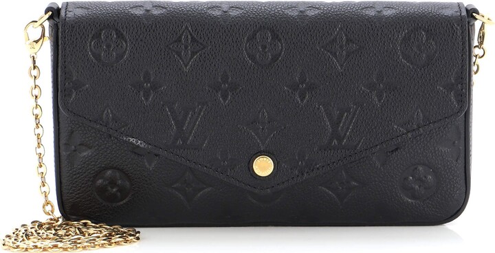 Louis Vuitton Monogram Empreinte Leather Pochette Felicie Noir