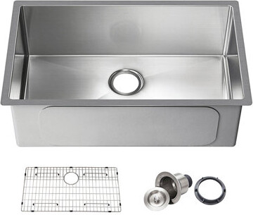 KIBI Handcrafted 28" L x 19" W Undermount Kitchen Sink