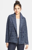 Thumbnail for your product : Elodie Shadow Stripe Double Breasted Coat (Juniors)