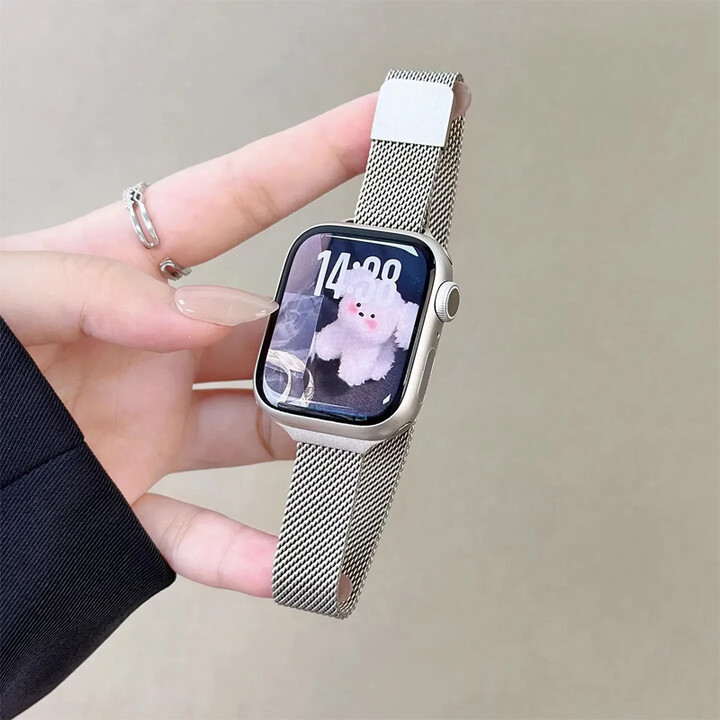 Slim bracelet Metal band for Apple Watch 10 9 8 7 SE 6 38 40 41 45 49MM Ultra Stainless Steel Milanese strap for iwatch 42 46MM