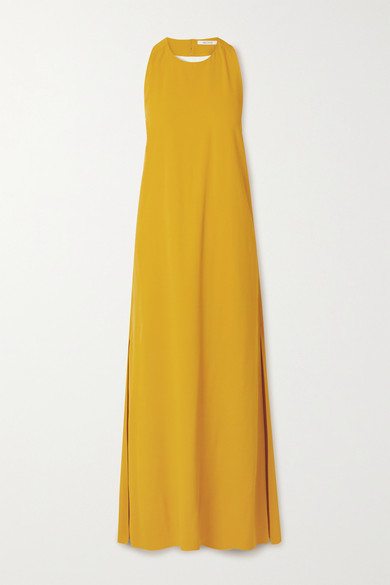 mustard evening dress