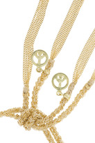 Thumbnail for your product : Carolina Bucci Peace Lucky 18-karat gold and silk charm bracelet