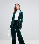 Thumbnail for your product : Monki velvet wide leg trousers in green