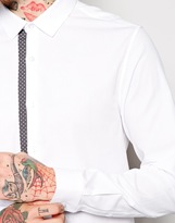 Thumbnail for your product : ASOS Smart Shirt In Long Sleeve With Polka Dot Trim