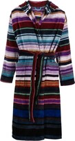 Jazz multi-way stripe-pattern bathrob 