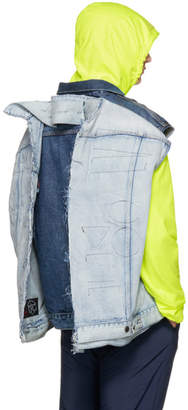 Vetements Blue Levis Edition Denim Trash Metal Double Vest