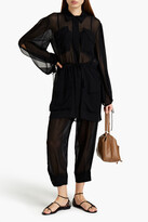 Thumbnail for your product : Emilio Pucci Cropped pleated silk-georgette tapered pants