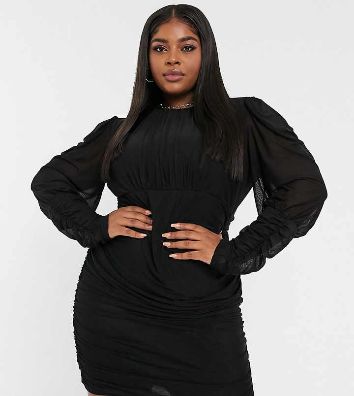 Bodycon black dress plus size Clearance