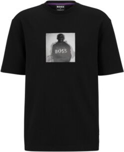 HUGO BOSS x Khaby Oversized-fit T-shirt in cotton with lenticular artwork